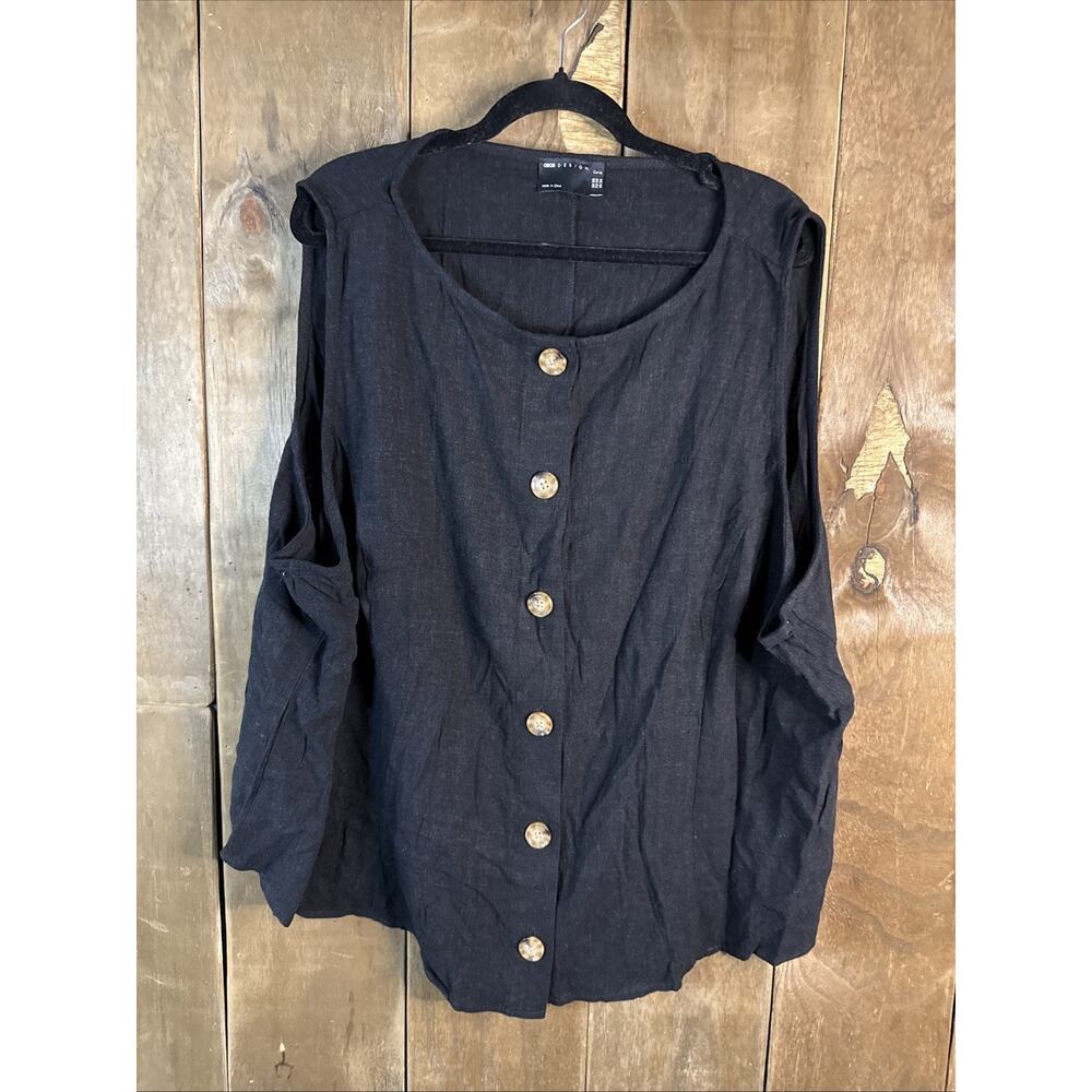 Asos Curve Linen Look Button Front Waistcoat Top,… - image 1